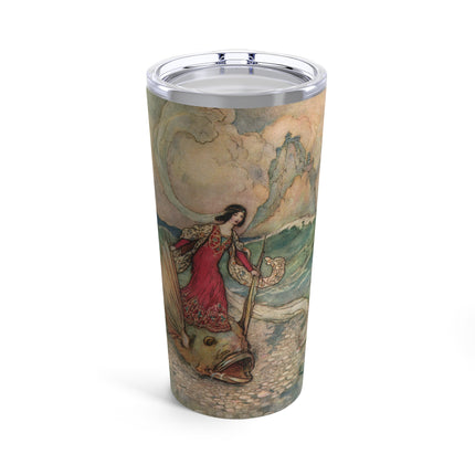 Rita Rides on the Dolphin by Warwick Goble Tumbler 20oz