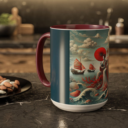 Ladies by the Quiet Sea Colorful Mugs (11oz, 15oz)