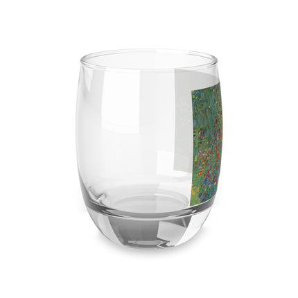 Farm Garden with Sunflowers by Gustav Klimt Whiskey Glass
