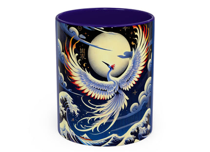 Majestic White Crane Colorful Mugs (11oz, 15oz)