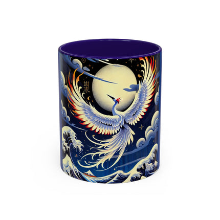 Majestic White Crane Colorful Mugs (11oz, 15oz)