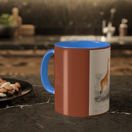 Giraffe by Charles Dessalines D' Orbigny Colorful Mugs, 11oz