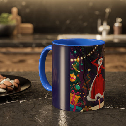 🎄❄️ The Christmas Snowball Dance Colorful Mug – Whimsical Holiday Fashion Fantasy