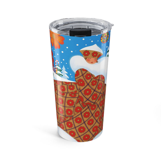🌺❄️ The Lady Of The Winter Folk Bloom Tumbler – Art Deco Holiday Fantasy