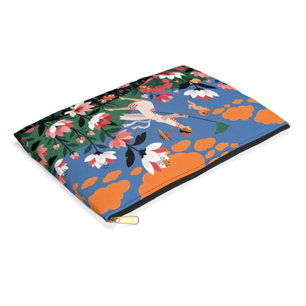🪁🌺 The Lady Of The Flying Garden Accessory Pouch – Art Deco Floral Fantasy