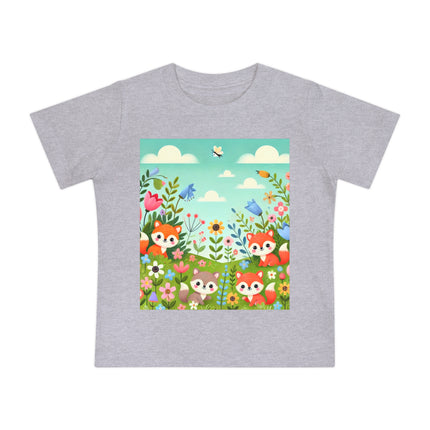 Fox Cubs in Bloom Baby T-Shirt – Springtime Joy & Playful Friendship