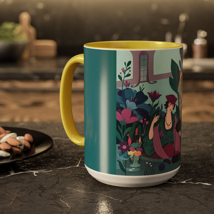 The Ladies Of The Secret Masquerade Colorful Mugs – Art Deco Floral Mystery