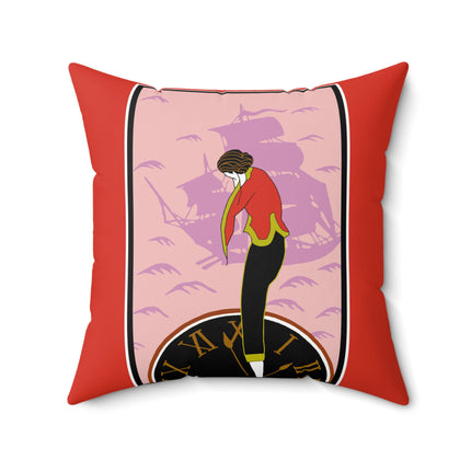 Woman Waiting for her Beloved at 1:59 by Kobayashi Kaichi Spun Polyester Square Pillow