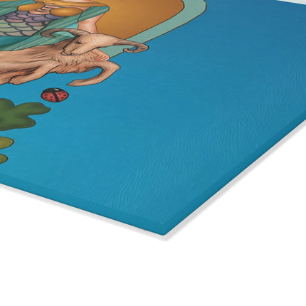 March & Aquamarine Zodiac Glass Cutting Board