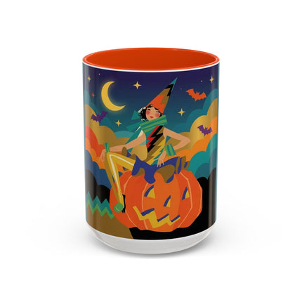 🌙🎃 The Witch Of Crescent Moon Pumpkin Colorful Mug – Colorful Halloween Charm