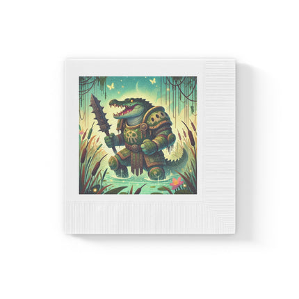 Swamp Tyrant White Coined Napkins