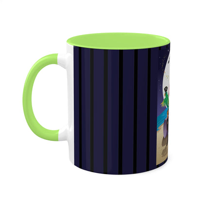 Moonlit Pirate Halloween Colorful Mugs, 11oz