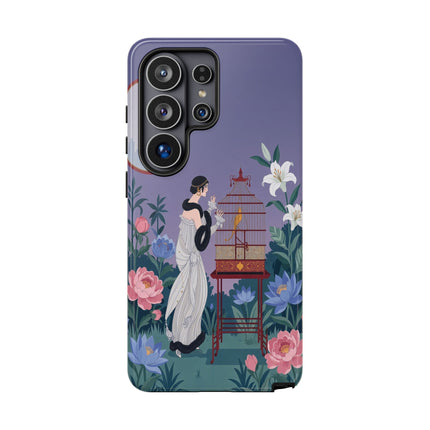 🌸🐦 The Lady Of The Garden Birdcage Phone Case – Art Deco Floral Elegance