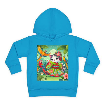 Parrot Dance of the Geisha Kitten Toddler Pullover Fleece Hoodie