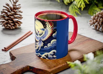 Majestic White Crane Colorful Mugs (11oz, 15oz)