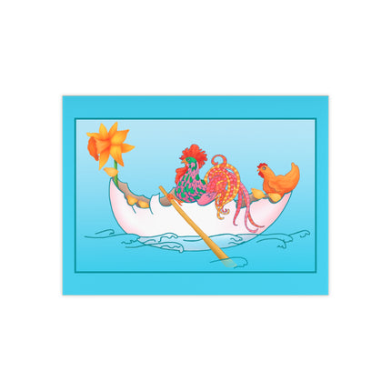 A Rooster's Seafaring Adventure Ceramic Tile