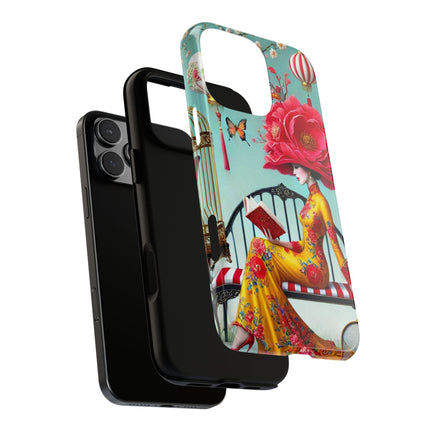 Reading In A Painted Garden Phone Cases