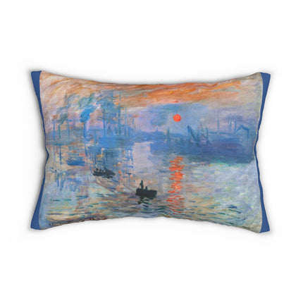Sunrise by Claude Monet Spun Polyester Lumbar Pillow
