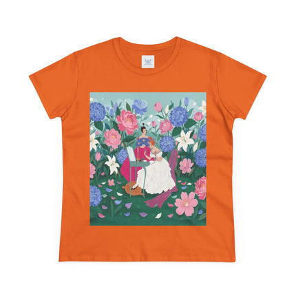 💎🌸 The Lady Of The Jeweled Garden Cotton Tee – Art Deco Floral Elegance