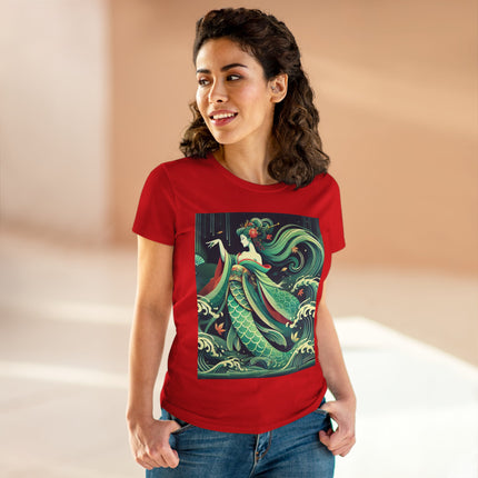 Mermaid Queen Rising from the Deep Cotton Tee