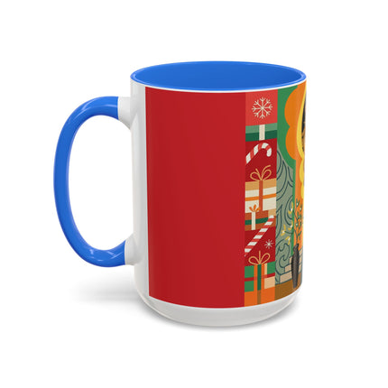❤️ The Lady Of The Candlelit Christmas Alcove Colorful Mug – Art Deco Holiday Elegance