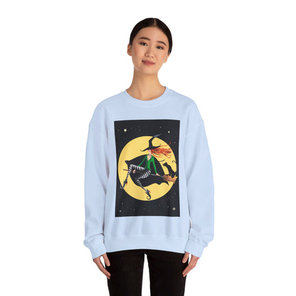 A Witch’s Moonlit Flight Unisex Heavy Blend™ Crewneck Sweatshirt
