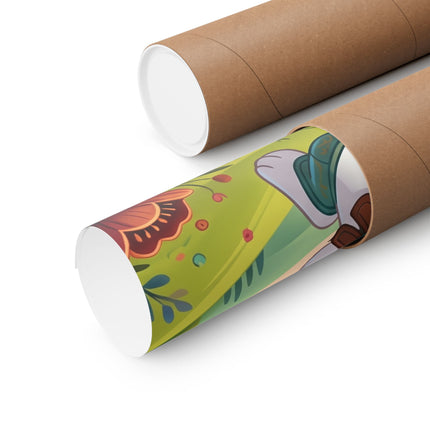 🐇⚔️ Rabbit Gladiator Matte Vertical Poster – Courage, Adventure & Meadow Heroics