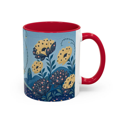 🌼🦋 The Enchanted Butterfly Garden Promenade Colorful Mug – Art Deco Floral Whimsy