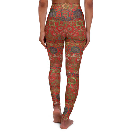 Japanese Fan Pattern by G.A. Audsley High Waisted Yoga Leggings (AOP)