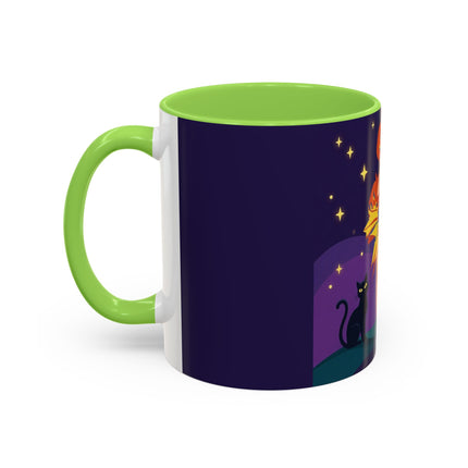 🎃🕯️ Moonlit Pumpkin Masquerade Colorful Mug – Whimsical Halloween Charm