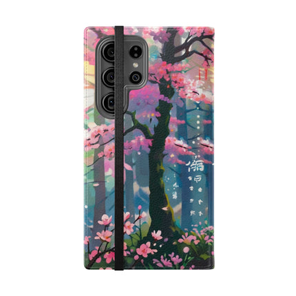 🦊⚔️ Cyberpunk Samurai Maiden Flip Case – Neon Grace & Warrior Courage