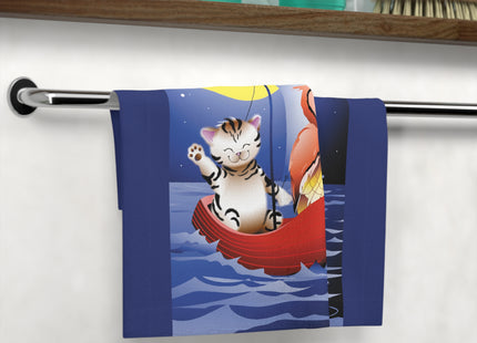 Embarking on a Moonlit Journey Face Towel