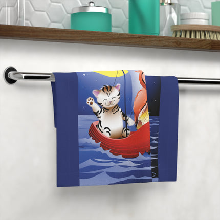 Embarking on a Moonlit Journey Face Towel