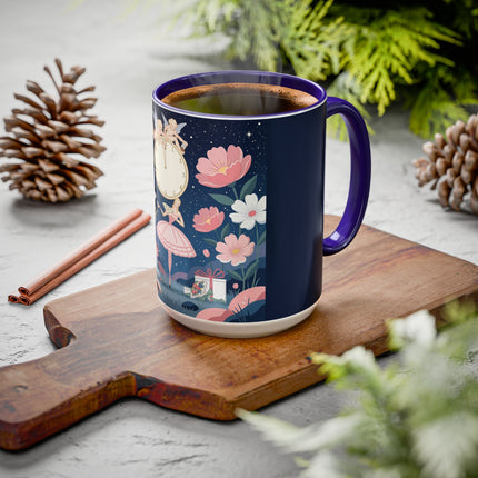 🕛🌸 Midnight Waltz Before Christmas Colorful Mug – Art Deco Holiday Fantasy