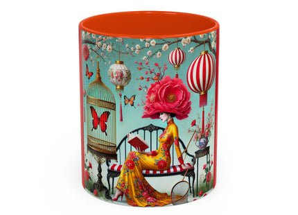 Reading in a Painted Garden Colorful Mugs (11oz, 15oz)