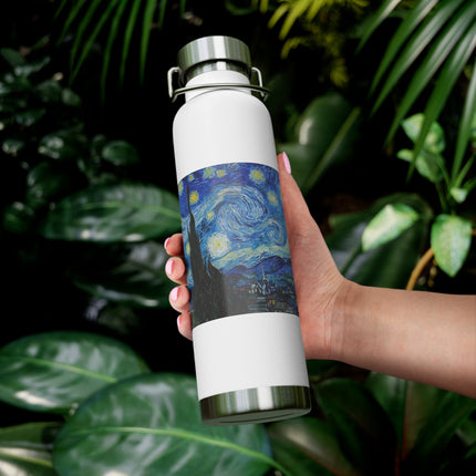 The Starry Night by Vincent Van Gogh Copper Vacuum Insulated Bottle, 22oz