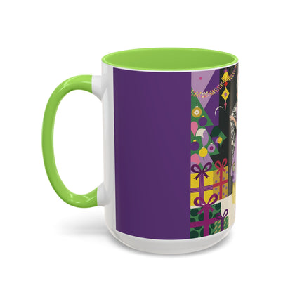 🎁✨ The Lavender Christmas Masquerade Colorful Mug – Art Deco Holiday Fantasy