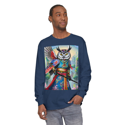 Cyberpunk Samurai Owl Long Sleeve T-Shirt