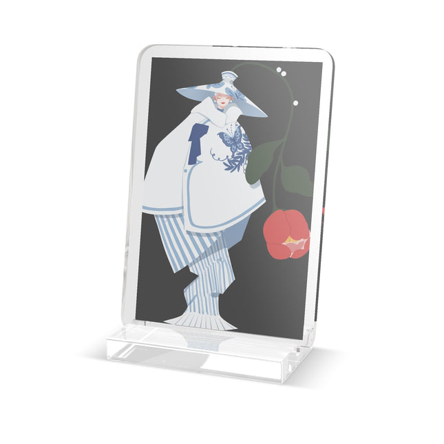 Blue & White Porcelain Geisha Acrylic Plaque – Quiet Elegance & Timeless Grace