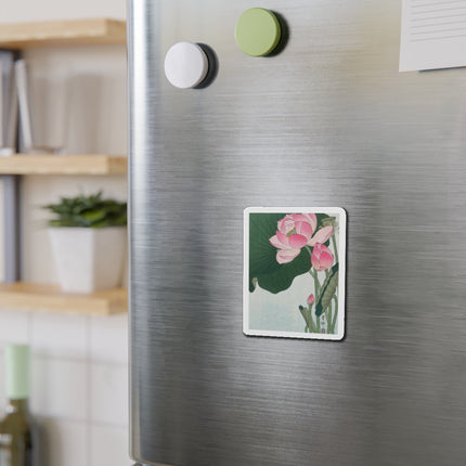 Blooming Lotus Flowers by Ohara Koson Die-Cut Magnets (5 Sizes)
