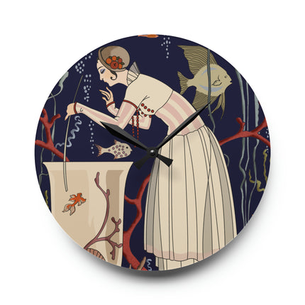 The Dazzling Little Fish by George Barbier Acrylic Wall Clock