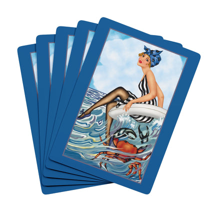 Playful Waves and Fashion Follies Playing Cards