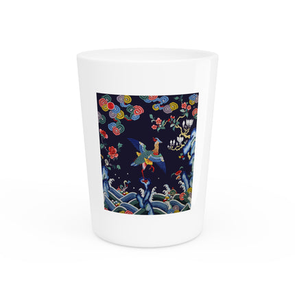 Rank Badge with Mandarin Duck Ceramic Shot Glass