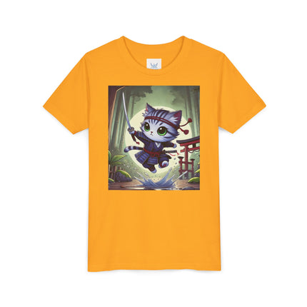 Moonlit Samurai Kitty Youth Short Sleeve Tee