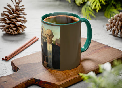 American Gothic by Grant Wood Colorful Mugs (11oz, 15oz)