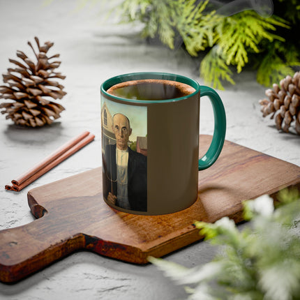 American Gothic by Grant Wood Colorful Mugs (11oz, 15oz)