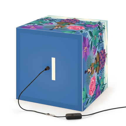 🌹❄️ The Holly Rose Of Winter Light Cube Lamp – Art Deco Christmas Garden