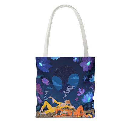 🌙🌺 The Midnight Garden Dreamers Tote Bag – Art Deco Nocturne