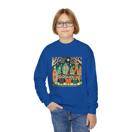 Night of the Trick-or-Treating Owlets Youth Crewneck Sweatshirt