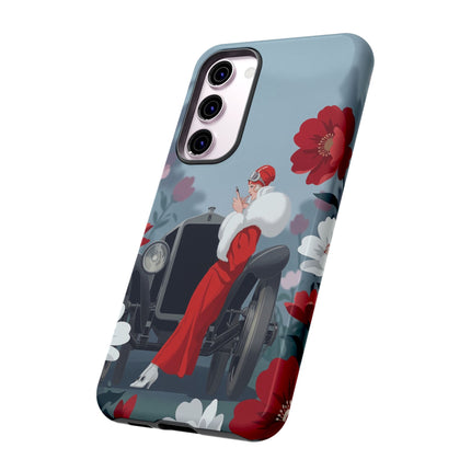 🚗🌺 The Lady Of The Grand Touring Car Phone Case – Art Deco Motoring Elegance